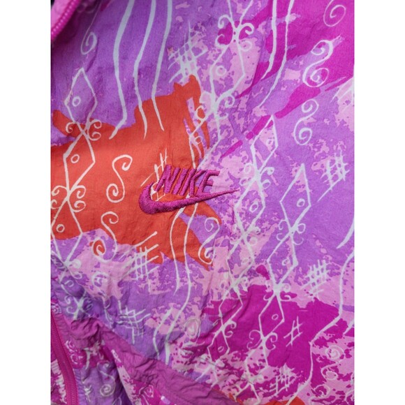 Vtg Nike Pink Spell Out Swoosh Abstract Print Jacket 90s Women’s SZ‎ M 10/12 - Picture 9 of 12